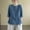 #068-Blue, variant on Ounisa Linen Tops for Women 3/4 Sleeve Crew Neck Cotton Shirts Casual Jacquard Boho Blouse