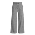 thumbnail image 6 of Vivianyo HD Women's Solid Wide Leg Elastic Drawstring Knit Jogger Pants, Womens Casual Loungewear Trousers with Oversized Patch Pocket for Workout, Women's Gray, Sizes S-3XL, 6 of 8