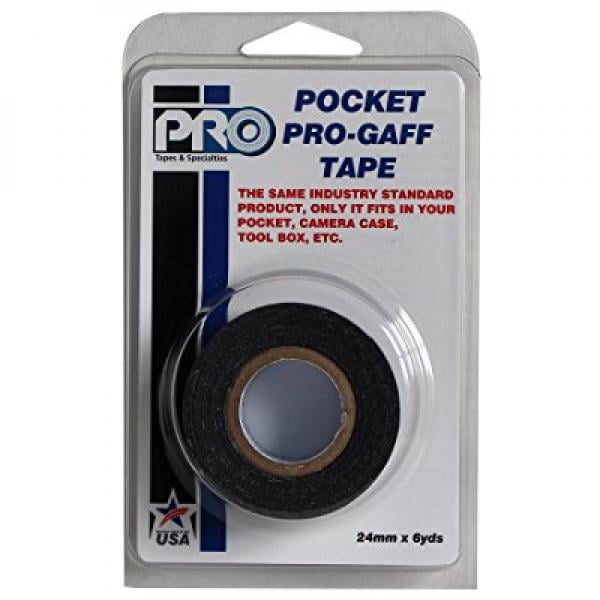Black 1" x 6 yd ProTapes 306GB16MBLA1 PRO Pocket Gaff Tape 