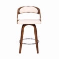 thumbnail image 5 of Benjara Mid Century Curved Back Swivel Counter Barstool, Cream, 5 of 5