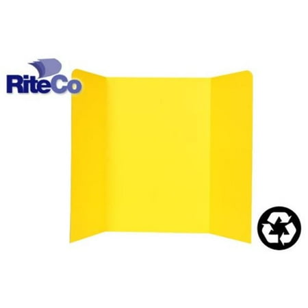 RiteCo Raydiant 22106 Riteco Tri-Fold Presentation Boards 48 In. X 36 In. Yellow, 24 Pack