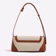 thumbnail image 4 of Bolso Hobo para axila para mujer, bolso con asa superior de retales, bolso de compras informal (marrón), 4 of 9