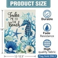 thumbnail image 2 of Dyrenson Summer Take Me To The Beach Decorative Garden Flag, Coastal Seahorse Starfish Conch Coral Yard Outside Home Decoration, Spring Anemone Burlap Outdoor Small Decor Double Sided 12 x 18, 2 of 6