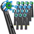thumbnail image 1 of Replacement Toothbrush Heads Compatible with Oral B Electric Toothbrush,16pcs Black Toothbrush Heads Refill for 4Precision,4Sensitive,4Precision PRO,4Cross,Medium and Soft Brush Heads, 1 of 6