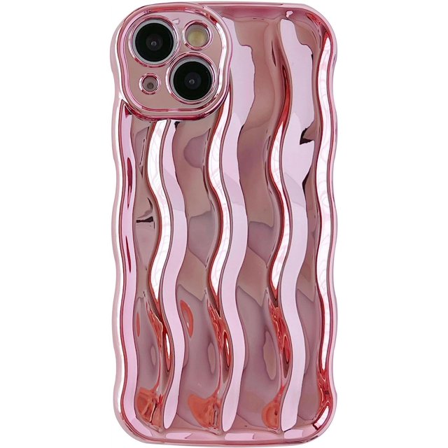 Caseative Patrón de ondulación de agua Marco de onda rizada suave compatible con funda para iPhone (blanco, iPhone 13 Pro Max)