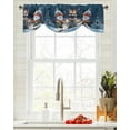 thumbnail image 3 of Christmas Snowman Christmas Tree Window Valance Curtain Kitchen Cafe Short Curtains Living Room Tie-Up Valance Curtain, 3 of 6