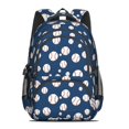thumbnail image 2 of Baseballs Blue Pattern Backpack for School, Cute School Bag with Adjustable Shoulder Straps and Padded Back, 16.9"x12.6"x5.9", 2 of 5