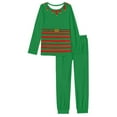 thumbnail image 2 of Renewold Matching Christmas Family Pajamas for Men 2 Pieces Green Elf Long Sleeve Pj Shirt Home Wear Clothing Size 4XL Softness Pajama Pants Bottoms Set, 2 of 5