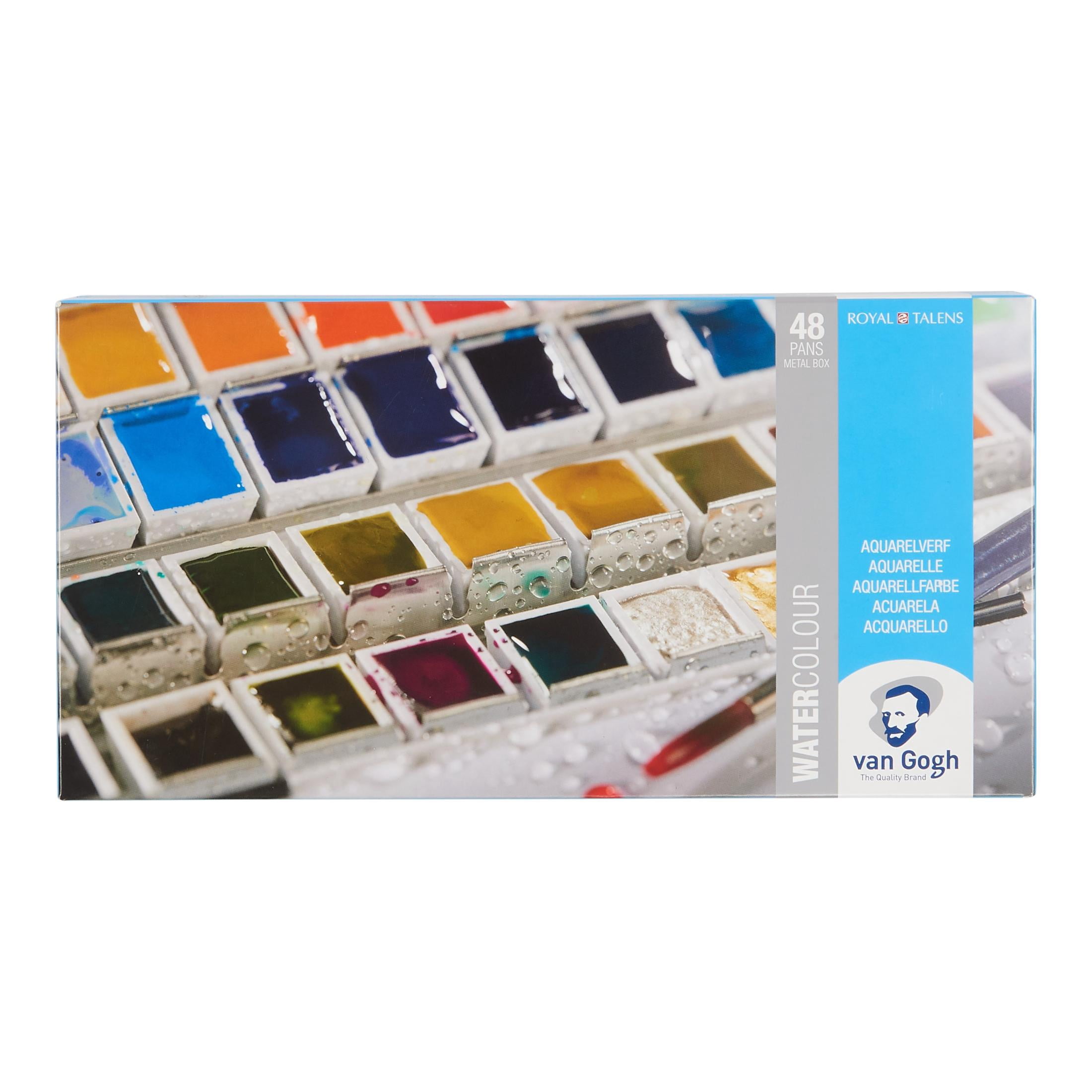 Van Gogh Watercolor Paint Set, Metal Tin, 48-Half Pan