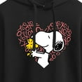thumbnail image 3 of Peanuts - Snoopy Woodstock Xo Heart - Juniors Cropped Pullover Hoodie, 3 of 6