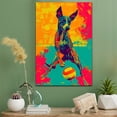 thumbnail image 2 of Greyhound Dog Volleyball Art Stretched Canvas Size 8x12 – Greyhound Dog Playing Volleyball Wall Art, Dog Lover Canvas, Sports Theme Decor for Living Room, 2 of 5