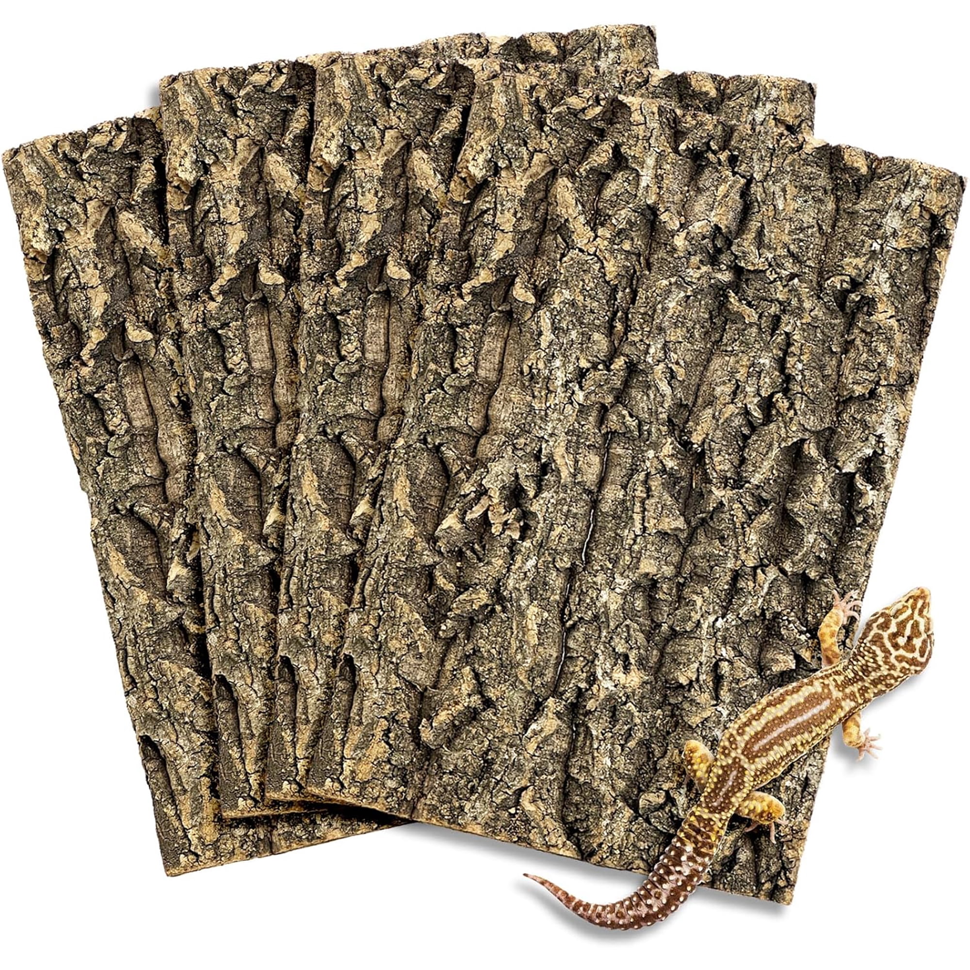 ZULAR 4 PCS Cork Bark Background, 11.6" x 7.7" Natural Cork Bark for Reptiles Bearded Dragon Climbing Backdrop Terrarium Habitat Wall Decor Accessories for Turtle Gecko Lizard Snake Spider Frog