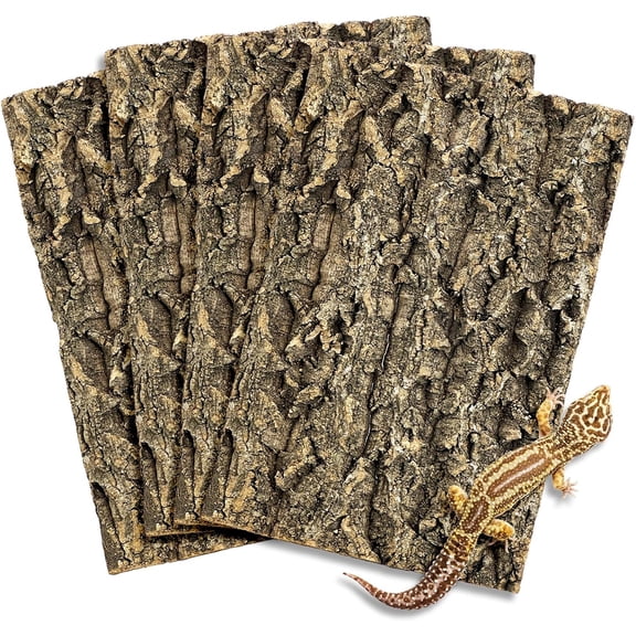 ZULAR 4 PCS Cork Bark Background, 11.6" x 7.7" Natural Cork Bark for Reptiles Bearded Dragon Climbing Backdrop Terrarium Habitat Wall Decor Accessories for Turtle Gecko Lizard Snake Spider Frog