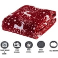 thumbnail image 2 of Manta Elegant Comfort, forro polar de terciopelo, 127 x 152 cm, diseño de reno rojo, 2 of 8