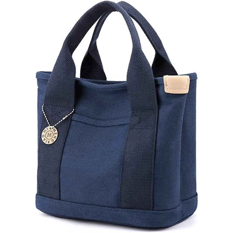 Canvas Tote Bag Mini Handbag Tote Purse with Zipper Women Canvas Crossbody Bag Purse Top Handle Satchel Handbags