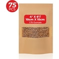 thumbnail image 2 of 75-Piece Bulk Heat-Sealable Kraft Paper Bags for Packaging - Food Grade Zip Stand Up Kraft Paper Bags with Window - Resealable Waxed Paper Bags for Selling Products (4 x 6 inches), 2 of 5