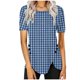 thumbnail image 2 of Fiudx Ofertas Del Día Blusa Casual de Manga Corta con Estampado de Botones para Mujer, Blusa/Camisa de Cuello Redondo de Manga Corta, 2 of 5