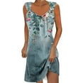 thumbnail image 2 of Viikei Trendy Striped Short Sleeve Dress,Women's Casual Versatile Printed V Neck Casual Sleeveless Suspender Dress Dark Gray XL, 2 of 5