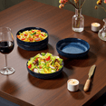 thumbnail image 6 of Onader Pasta Bowls Set of 4, 35oz Large Pasta Bowls for Serving, Wide Bowl Plates for Kitchen, Double Reactive Glaze, Microwave and Dishwasher Safe - Deep Sea Blue, 6 of 7