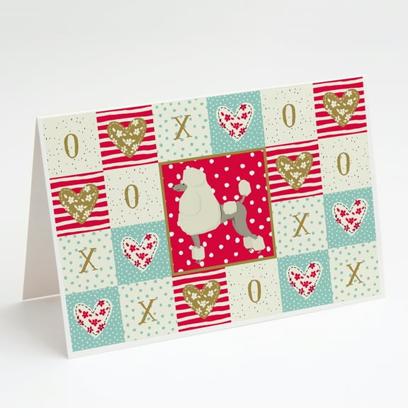 Poodle Love Greeting Cards and Envelopes Pack of 8