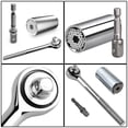 thumbnail image 3 of Tignapoo Chrome Vanadium Steel Universal Socket Wrench Set with Ratchet, 7-19mm Metric/Inch, 3-Piece Kit for DIY, Auto Repair, and Home Maintenance, 3 of 6