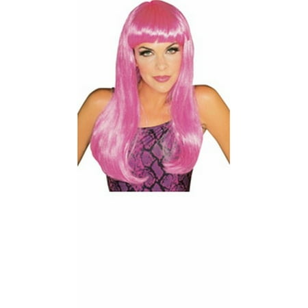 Adult Glamour Long Hot Pink Wig