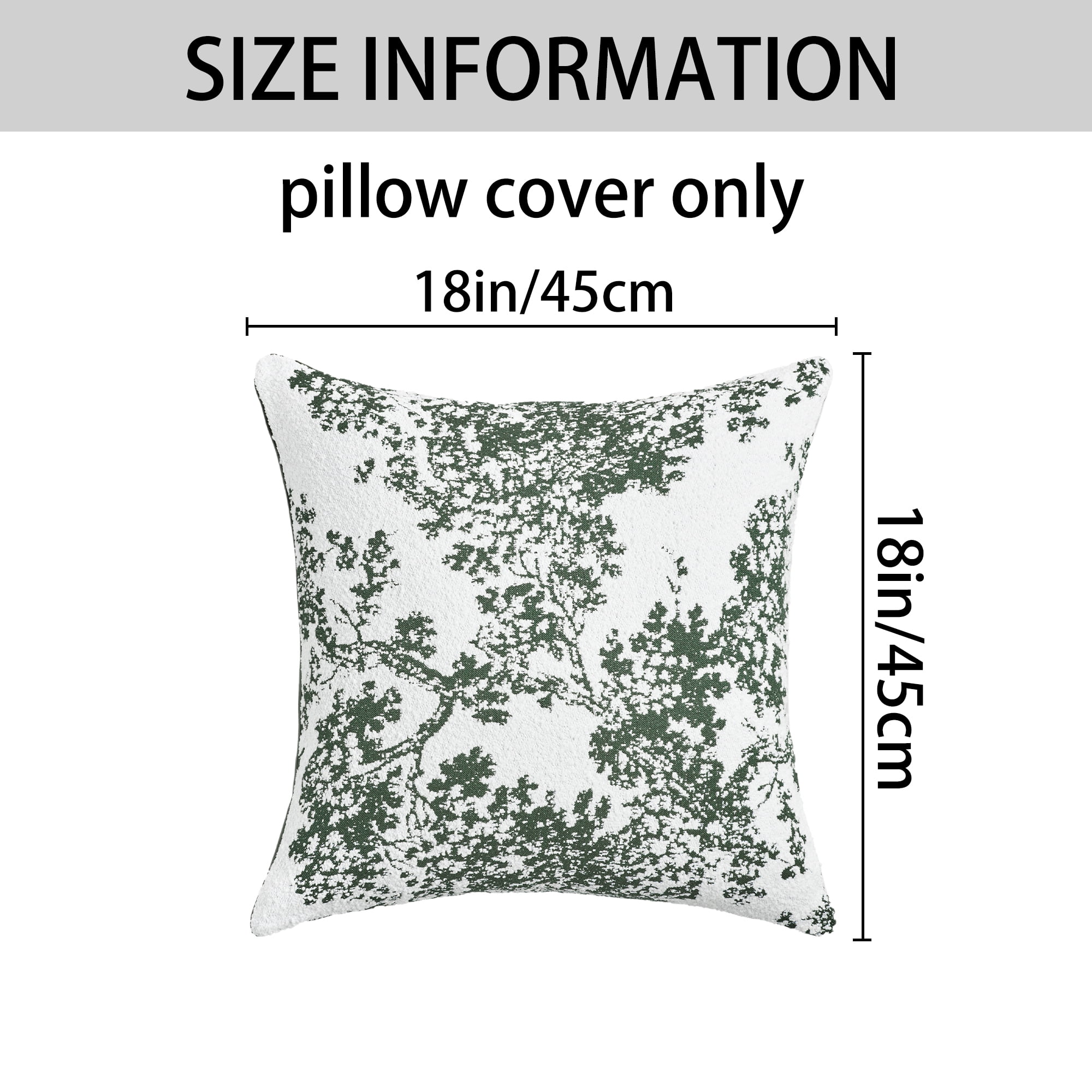 Unique Bargains Set of 2 Chenille Pillow Cushion Covers and Bedroom Green