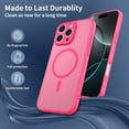 thumbnail image 2 of ELEHOLD Slim Magnetic Mag-Safe Case for iPhone 14 Pro, Shockproof Matte Protective Drop Protection Anti-Fingerprint Grip Camera Lens Bumper Case Cover with Screen Protector,Rose, 2 of 6