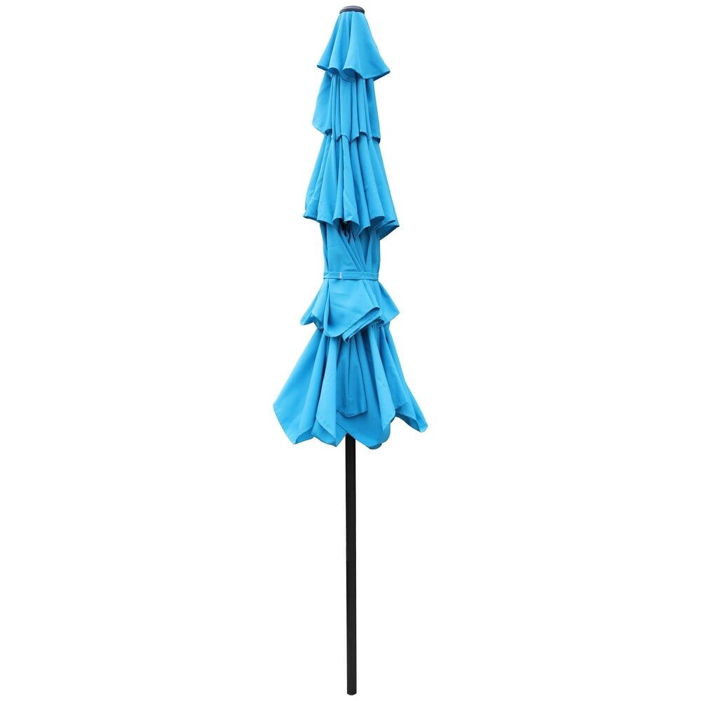 Abble Outdoor 9ft Patio 4 Tier Fashion Umbrella with Crank and Tilt - Aqua