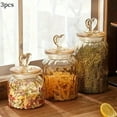 thumbnail image 4 of Airtight Glass Kitchen Jars 3-Piece Set - Classic Mason Style with Secure Lids, Food Storage for Sugar, Flour, Rice, Spices & Baking Essentials, 4 of 10