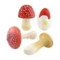 thumbnail image 4 of Modelo de hongo en miniatura Macarena 4 piezas juguete de desarrollo decoraciones coleccionables rojo, 4 of 8