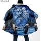 thumbnail image 2 of Capa gruesa y cálida con capucha para hombre, abrigo de lana a prueba de viento con estampado 3D de Luna y Lobo Native Dream Catcher, bata, manta, 5, 2 of 4