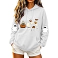 thumbnail image 2 of Mifsaly Womens Pullover Hoodie Halloween Oversized Graphic Sweatshirt Drop Shoulder Long Sleeve Hooded Sweatshirts White,M, 2 of 5
