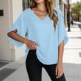 thumbnail image 6 of Kezqiaxn 3/4 Sleeve Tops for Women V-Neck Ruffled Casual Loose Shirts Summer Business Dressy Work Blouses, 6 of 8
