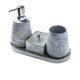 thumbnail image 1 of Juego de 4 artículos de tocador for baño. Incluye: dispensador de jabón y loción, vasos for enjuague bucal, caja for hisopos de algodón y bandeja., 1 of 8