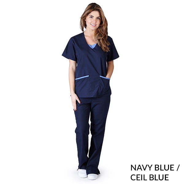 Natural Uniforms Women's Contrast Jersey Scrub Set, Style 1077