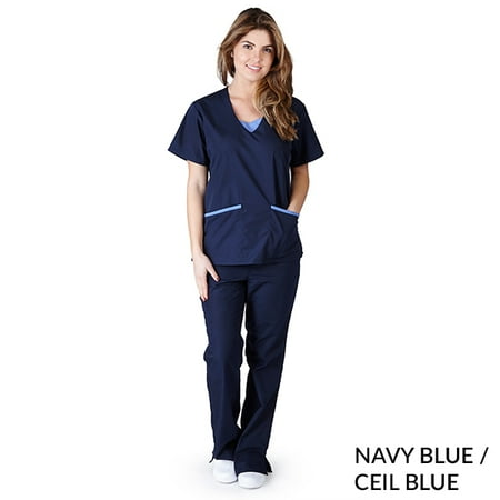 Natural Uniforms Contrast Jersey Women S Scrub Set Medical Scrub