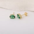 thumbnail image 2 of Emerald Earrings, Baguette Earrings, Green Earrings, Baguette Earrings, Gemstone Earrings, Stud Earrings, Emerald Jewelry, Gifts for Her, 2 of 3