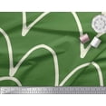 thumbnail image 2 of Soimoi Green polyester Crepe Fabric Curve Hand Drawn Printed Fabric 1 Yard 42 Inch Wide, 2 of 3