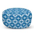thumbnail image 1 of Ethnic Pouf Cover with Zipper, Mexican Cultural Art Pattern with Scribbled Triangular Design, Soft Decorative Fabric Unstuffed Case, 30" W X 17.3" L, Blue Slate Blue, by Ambesonne, 1 of 5