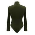 thumbnail image 6 of Joau Womens Turtleneck Bodycon Short Jumpsuits Bodysuits Tummy Control Seamless Long Sleeve One Piece Rompers Outfits for Yoga Sports Workout, 6 of 7