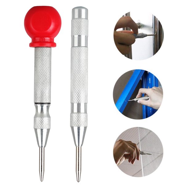 2 Pieces Automatic Center Punch 5 Inch Center Hole Punch Adjustable