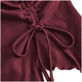 thumbnail image 4 of Gpoecd Tube Top Drawstring Side-Slit Irregular Texture Slim Fit Solid Color Strapless Vest Casual Womens Sleeveless Tops Red,S, 4 of 5