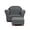 Grey, variant on Roundy Childrens Chair Microsuede Charcoal with ottoman