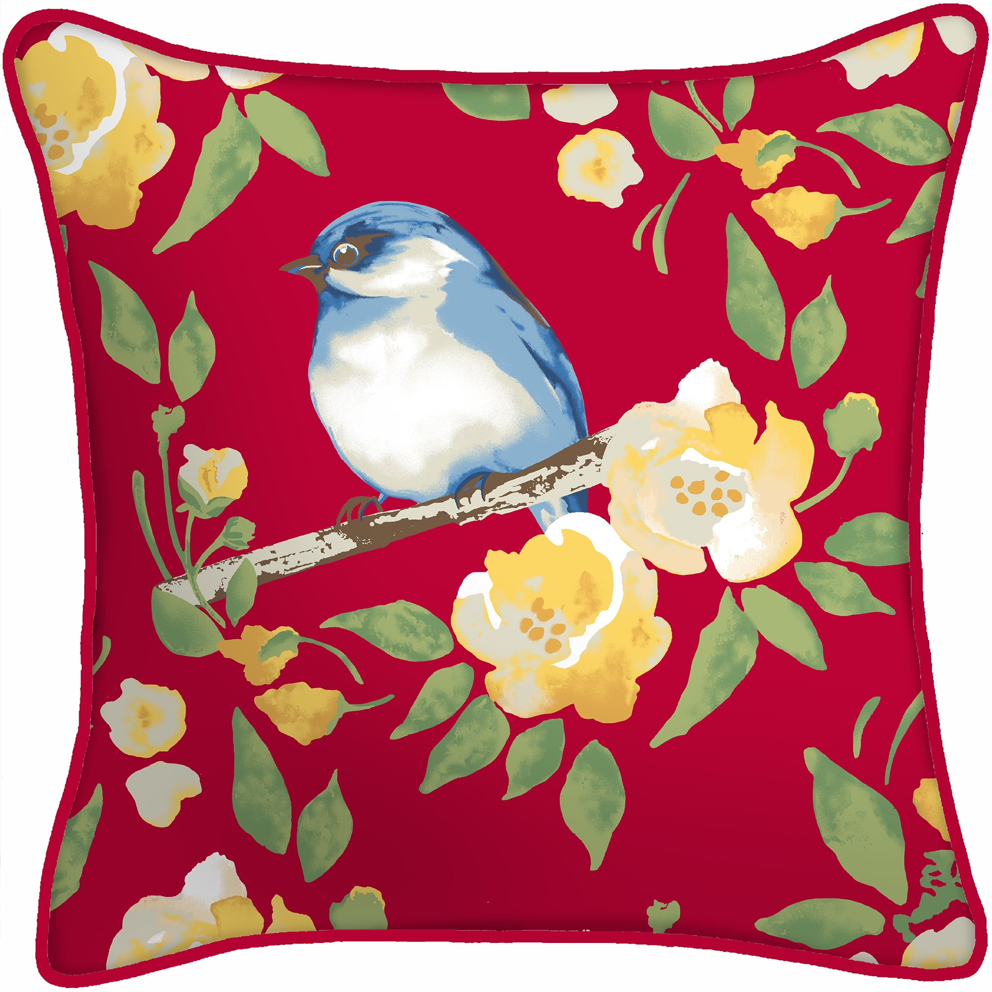 Mainstays Bluebird Reversible Outdoor Throw Pillow, 16