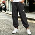 thumbnail image 4 of Tbopshirt Cargo Pants for Boys Size 5-15 Years Children's Elastic Waistband With Pockets Loose Ankle Pants Mid Size Outdoor Casual Work Pants, 4 of 9