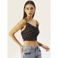 thumbnail image 2 of DressBerry Women's Printed Velvet Sleeveless Cropped Top High Waist Cowl Neck Casual Summer Wear Western Style Body Fit Short Top, 2 of 8