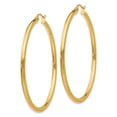 thumbnail image 2 of 14K Polished 2.5mm Lightweight Tube Hoop Earrings in 14k Yellow Gold, 2 of 3