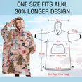 thumbnail image 4 of Oversized Wearable Blanket Hoodie,Poodle and Pioneer Flower Sherpa Blanket Hoodie with Super Pockets,Super Warm Fuzzy Pullover for Women & Men, 4 of 6