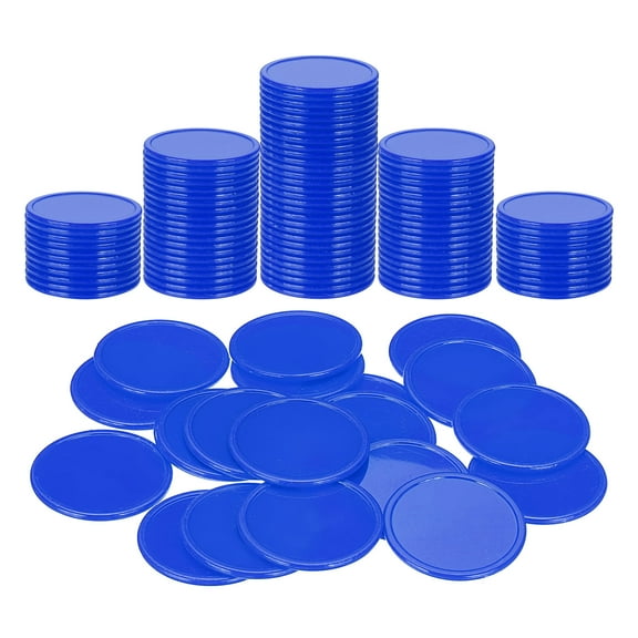 Uxcell 100 Pack Plastic Poker Chips, 1.5 Inch Learning Counters Counting Counters Disks Markers Opaque Game Tokens for Game Play Math Counting, Dark Blue